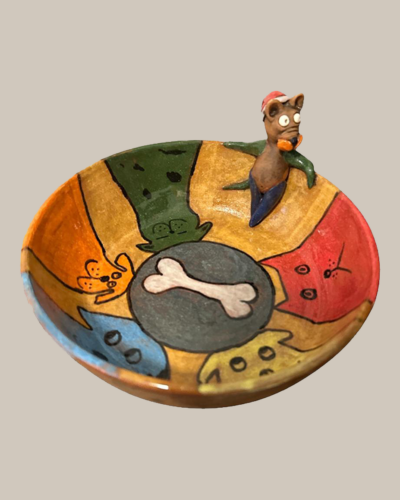 Hundenapf mit buntem Weihnachtsdesign