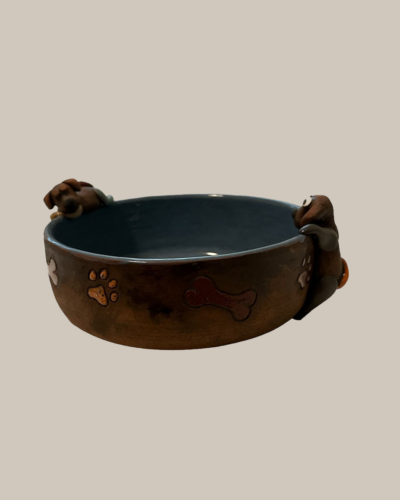 Hundenapf mit Pfoten- und Knochenmotiven