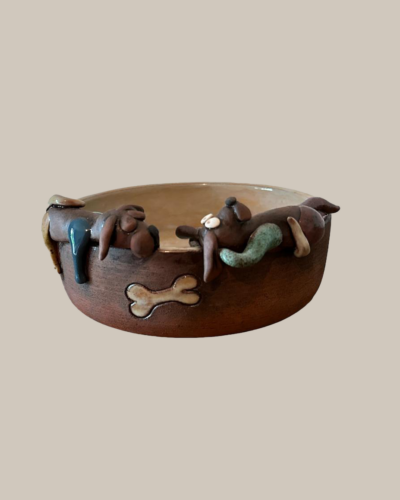Hundenapf mit Knochenmotiven